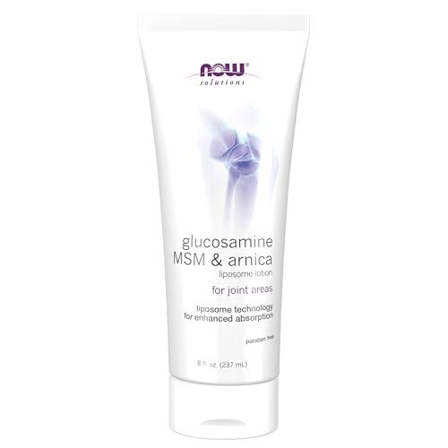 NOW Foods Solutions Glucosamine MSM and Arnica Liposome Lotion For Joint Areas Liposome Technology for Enhanced Absorption 8-Ounce