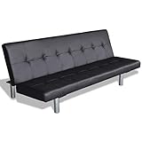  mewmewcat Clic-clac Convertible Canapé-lit Réglable en Cuir Synthétique Noir