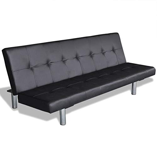 mewmewcat Clic-clac Convertible Canapé-lit Réglable en Cuir Synthétique Noir