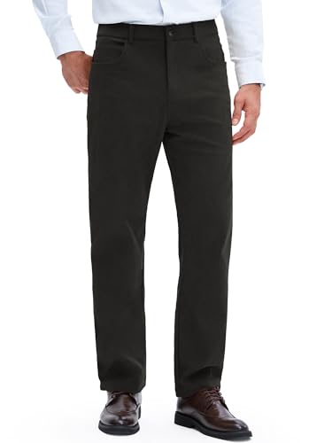 PLEPAN Men's Corduroy Pants Elastic Waist Loose Fit Pantss for