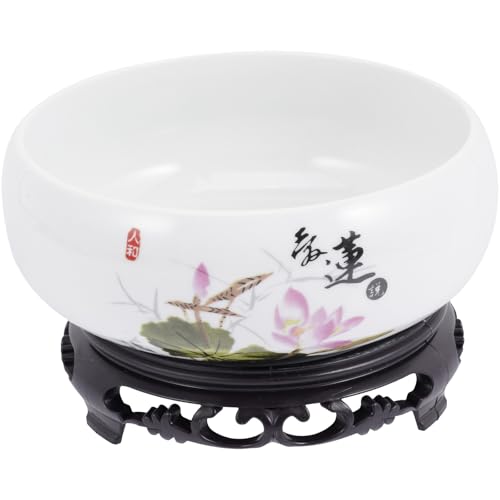 DOITOOL Ceramic Hydroponic Flowerpot with Base Large Non-Hol