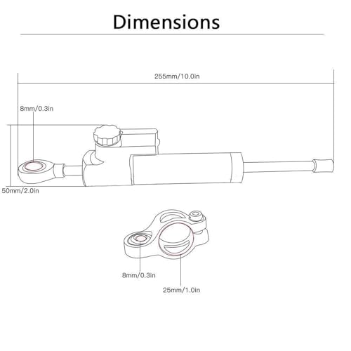 Amortisseur de stabilisation direction réglable Transalp 650 sans guidonnage - 3