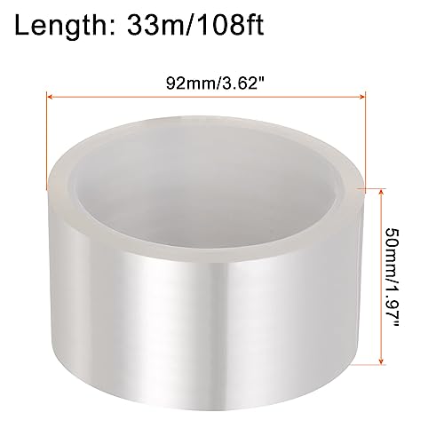 Image of HARFINGTON 2 Rolls Heat Tape High Temperature Heat Resistant Tape 50mmx33m(108ft) Sublimation Thermal Heat Transfer Tape for Sublimation Press No Residue, Clear