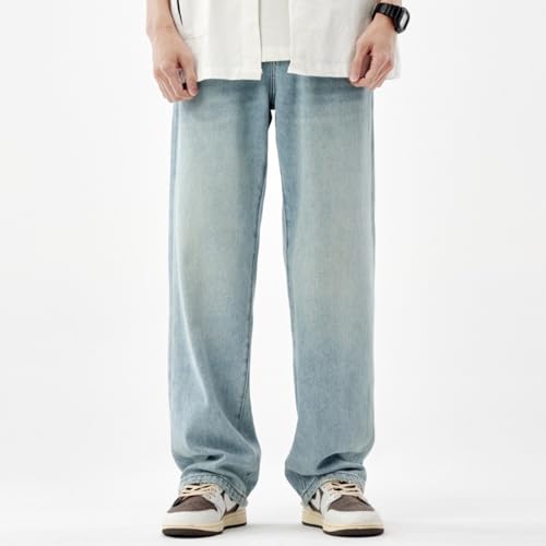 Jeans Pants Trousers Denim Spring and Summer Men's Loose Straight Leg High Street Retro Trend3