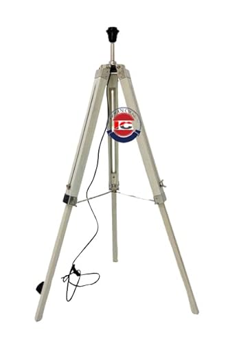 Lámpara de pie trípode vintage náutico ajustable trípode de madera Cover