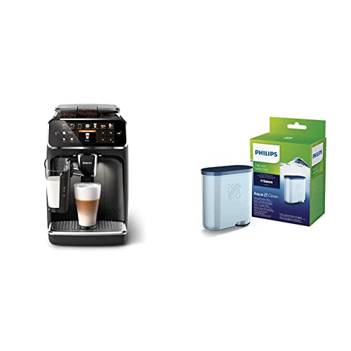 PHILIPS Serie 5400 Lattego Ep5441/50 Macchina Da Caffè Automatica Con Macine In Ceramica E Filtro Aquaclean, Caraffa Lattego, 12 Bevande, Nero & Ca6707/10 Kit Manutenzione Con Aquaclean