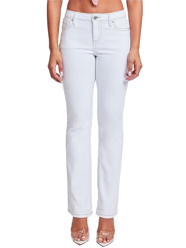 YMI Women's Heavy Stitch Bootcut Jeans with Embroidered Pockets