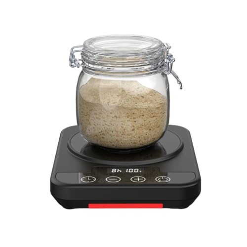 Sauerteigstarterwärmer 21-38 Wärmeplatte Präzise 1 Thermostat Wärmematte Sauerteig mit 12 Stunden Timer und Speicherfunktion für Zuhause Backen Teig Proofing Sauerteig Wärmer