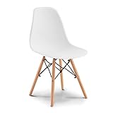  Mc Haus Alma White - Pack de 4 sillas Blancas con Varillas Redondeadas para Comedor, Cocina y habitación