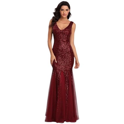 Robe longue sirène élégante paillettes scintillantes