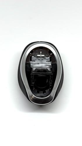 Image of Genuine Leatherise Gear Lever Knob for Hyundai Verna /Venue Black with Silver Ring 6Gear 43711F2300VCS
