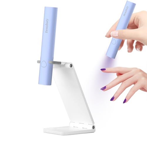 Lampara Uñas Semipermanentes, Denabuty Mini Lampara UV LED Uñas 3W, Secador de Uñas Portátil et Recargable con 2 Temporizador 20/60S, para Manicura, Resina de Extensión de Gel DIY Arte de Uñas Azul