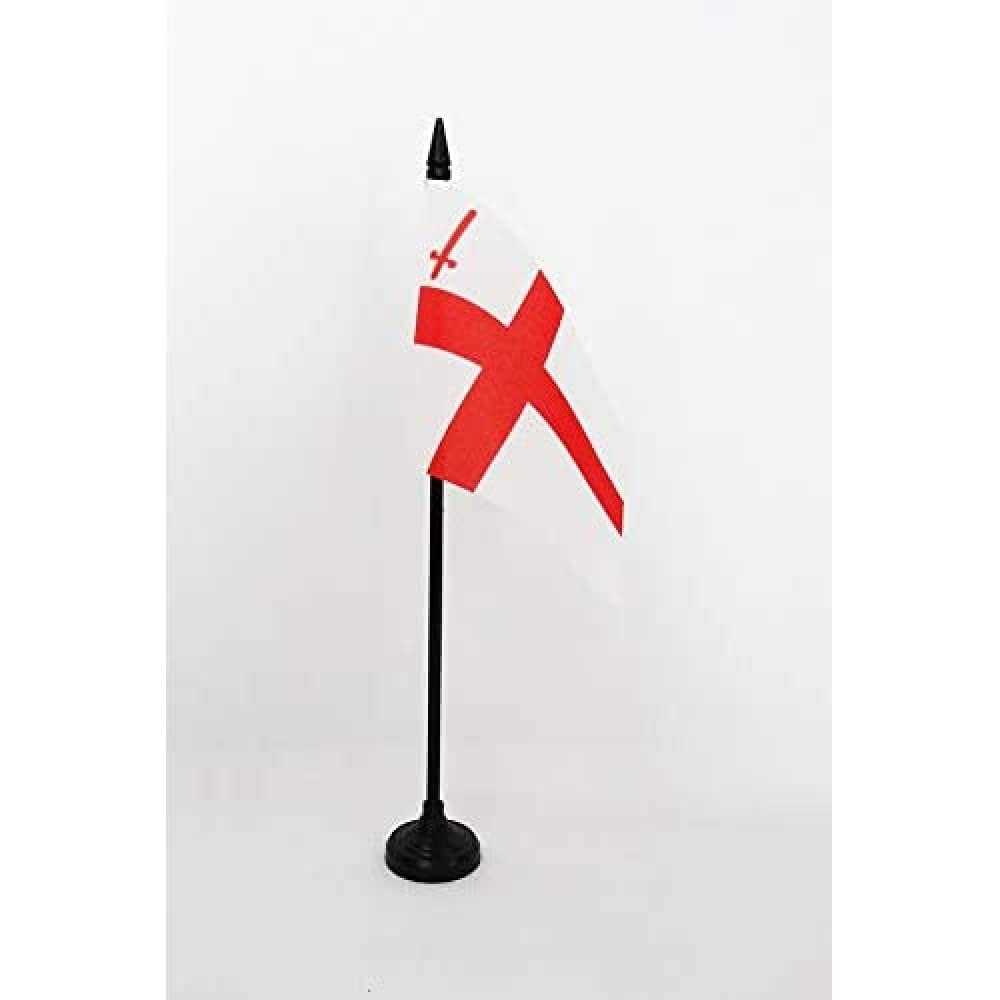 City of London Table Flag 4'' x 6'' - London City - England Desk Flag 15 x 10 cm - Black plastic stick and base- AZ FLAG