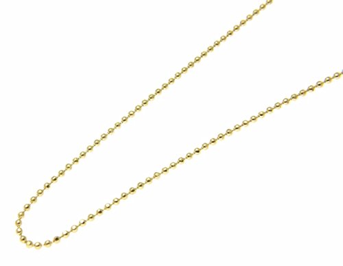 Arthur's Jewelry 14k Solid Yellow Gold Diamond Cut 1mm Bead Ball Chain Necklace 16"-24"2