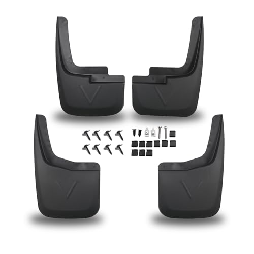Image of Mud Flaps Compatible with Ford F-150 2015-2020 | Fits with OEM Fender Flares| Front & Rear Splash Guards | 4PCS Set | No Drill Installation | ABS Molded, Black