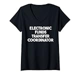 Damen Elektronische Geldüberweisung Koordinator T-Shirt mit V-Ausschnitt