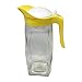 Brocca in vetro grande caraffa con manico in plastica e coperchio, 1,5 l, ideale per acqua, succo di frutta e bibite, tè ghiacciato HTUK® (giallo)