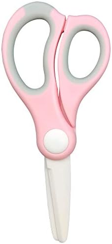 Baby Food Scissors Ceramic，Portable Baby Food Scissors without BPA With Box And Dust Cover (Pink)