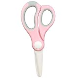 Baby Food Scissors Ceramic，Portable Baby Food Scissors without BPA With Box And Dust Cover (Pink)