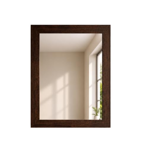 Image of Creative Arts n Frames Wall Decor Hand Crafted Wooden HD Wall Mirror Panel for Living Room Bedroom Lobby Modern Wall Decor Home Decor Items (Regular Chocolate 14x22 inch Framed HD Mirror)