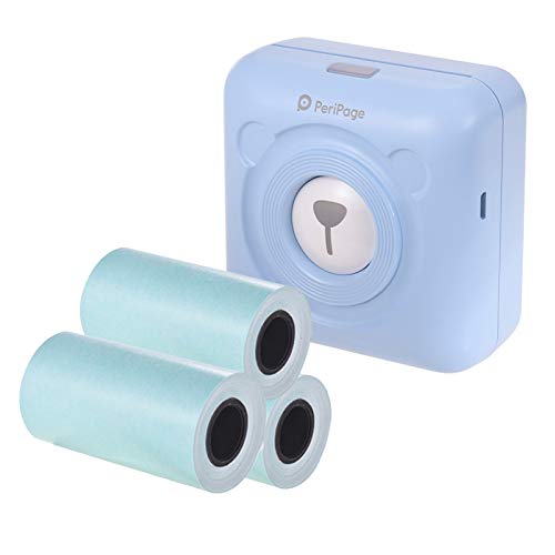 PeriPage Mini Fotodrucker Wireless BT Thermodrucker Bildetikett Memo Sticker Drucker Belegpapierdrucker + 3 Peripage Papierrollen Klebepapier