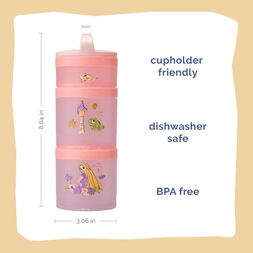 Image of (Rapunzel) DiSNEY PRINCESS Whiskware Stackable Snack Pack - 3 Jar + Handle - White /Pink /Purple