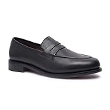 ALLONSI | James Genuine Leather Mens Penny Loafers | Goodyear Welted Shoes | Dress Loafer Shoes for Men | Leather Sole Slip On Shoes | Comfortable Handcrafted Luxury Leather Shoes | Black | US 11