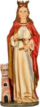 Unbekannt Heiligenfigur, Heilige Barbara, Höhe 39cm