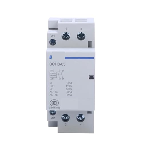 Contacteur de rail de guidage monophasé 63A 2P 2NO 230V pour domotique résidentielle