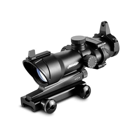 AOMEKIE Rifle Scope 1x30 Compact Tactical Scope with Dual Illuminated Reticle for 20 mm Picatinny Rail Mount Cover