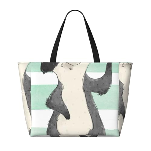 Cute Raccoon Print Beach Pool Bags Tote For Women Ladies Large Gym Tote Carry On Bag For Weekender Travel Waterproof2