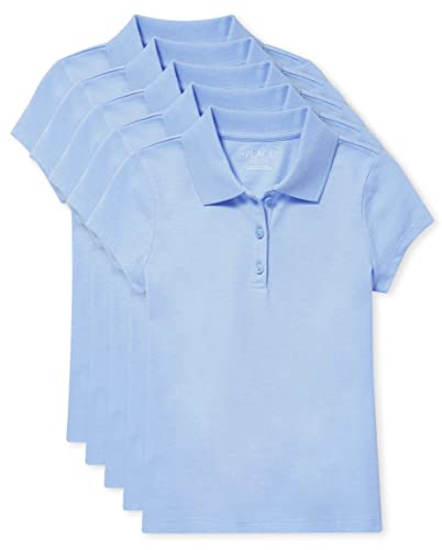 Image of The Children's Place Girls' Short Sleeve Pique Polo, 5 Pack
