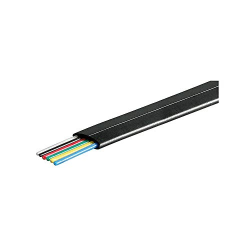 Cable plano de 6 núcleos Wentronic para solucionar pérdidas de señal telefónica 100 m negro