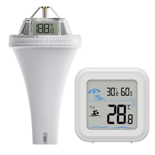 Shockproof Precise Swimming Pool Thermometers Triple Screen Display Humidity Sensors For Fish Tanks High Precise Digital Temperature Detector