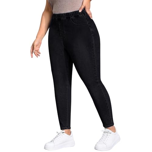 Plus Size Ankle Jeans for Women Pencil Women Jeans Capri Length Mom High Waist Skinny Denim Mom Jeans Pants4