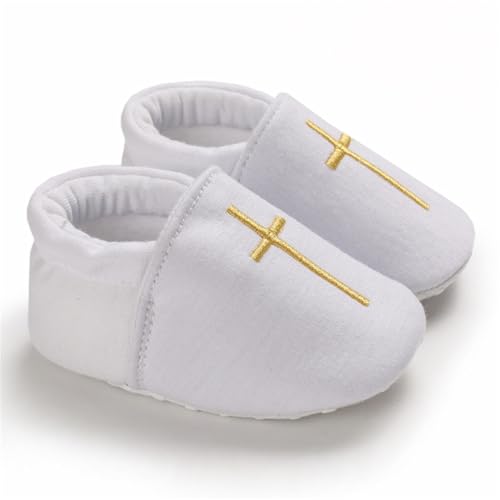 Baby Baptism Cross Sneaker Shoes & Socks, White Christening Baptism Sets for Baby,3Pcs2