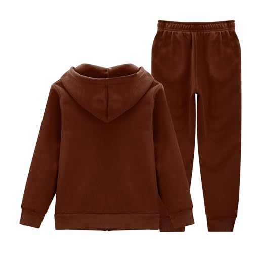 Boys Girls Fleece Sweatsuit 2 Piece Active Tracksuit Set Hoodie and Sweatpants Athletic Outfits Loose Soft Winter Jogger Set2