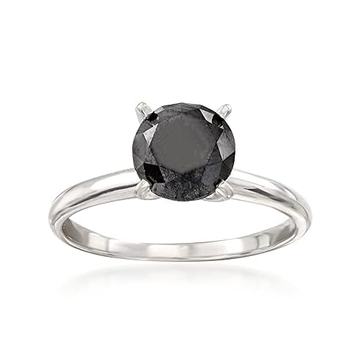 Ross-Simons 2.00 Carat Black Diamond Solitaire Ring in 14kt White Gold. Size 7
