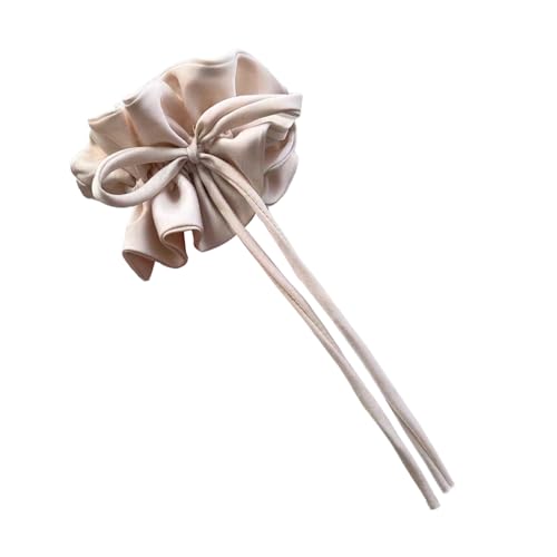 Dgayaeic シュシュヘアタイ - ストレッチシュシュ リボン付き - 滑り止めグリップ 伸縮性ポニーテールホルダー ソフトラバーバンド ガールズスタイリングアクセサリー チアリーディング用