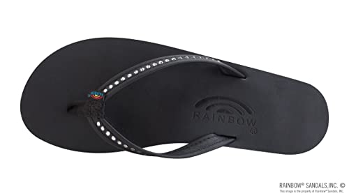 Rainbow Sandals Women's Single Layer Premier Leather w/Swarovski Crystal Narrow Strap3