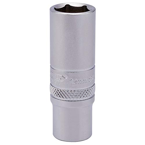 Draper 82142 1/4 Inch Square Drive 6 Point Metric Deep Socket, 12mm
