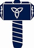 Lasting 1-2 Weeks Thor Juice Ink Temporary Tattoo Semi Permanent for Adults Woman Thors Hammer Design Triquetra Flash Navy Blue that Look Real Men Women Chest Neck Arm (4 Sheets)
