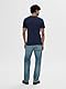 Herren Selected Basic T-Shirt | Einfarbiges Rundhals Kurzarm Shirt SLHNEWPIMA | Jersey Stretch Baumwolle, Farben:Navy, Größe:M