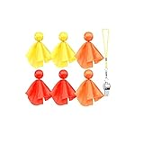 Hotfiary 6 pcs Football Penalty Flags Set Football Referee Flags Football Sports Party Accessory (Yellow, Red, Orange)
