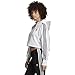 adidas Originals Women's Cropped Hooded Sweatshirt, White, Large