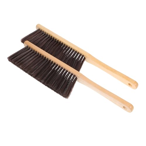 JOINPAYA Brosse à Cheminée en Bois Longue Manche 2 Pièces Poils Fins Naturels Outils De Nettoyage De Cheminée Polyvalents Usage Domestique Et Professionnel