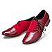 MGM-Joymod Men's Fashion Side Lace-up Social Tango Salsa Character Samba Ballroom Latin Modern Dance Shoes/Red 9.5 M US