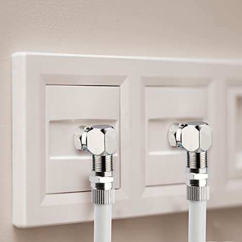 Right Angle Coax Connector, 5 Pack F Type 90 Degree Coaxial Male to Female Cable Connector, RG6 Adapter L Shape for Wall Mounted TV, Modem, Wall Plate, Satellite Receiver
