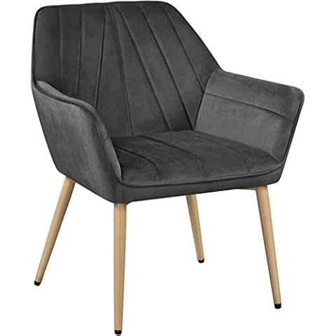 Yaheetech Velvet Tufted Armchair with Flared Arms Cover