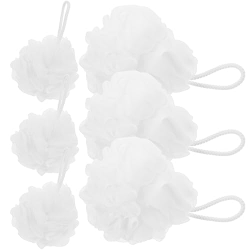 Esponjas de baño para uso diario en ducha familiar pack de 6 unidades color blanco